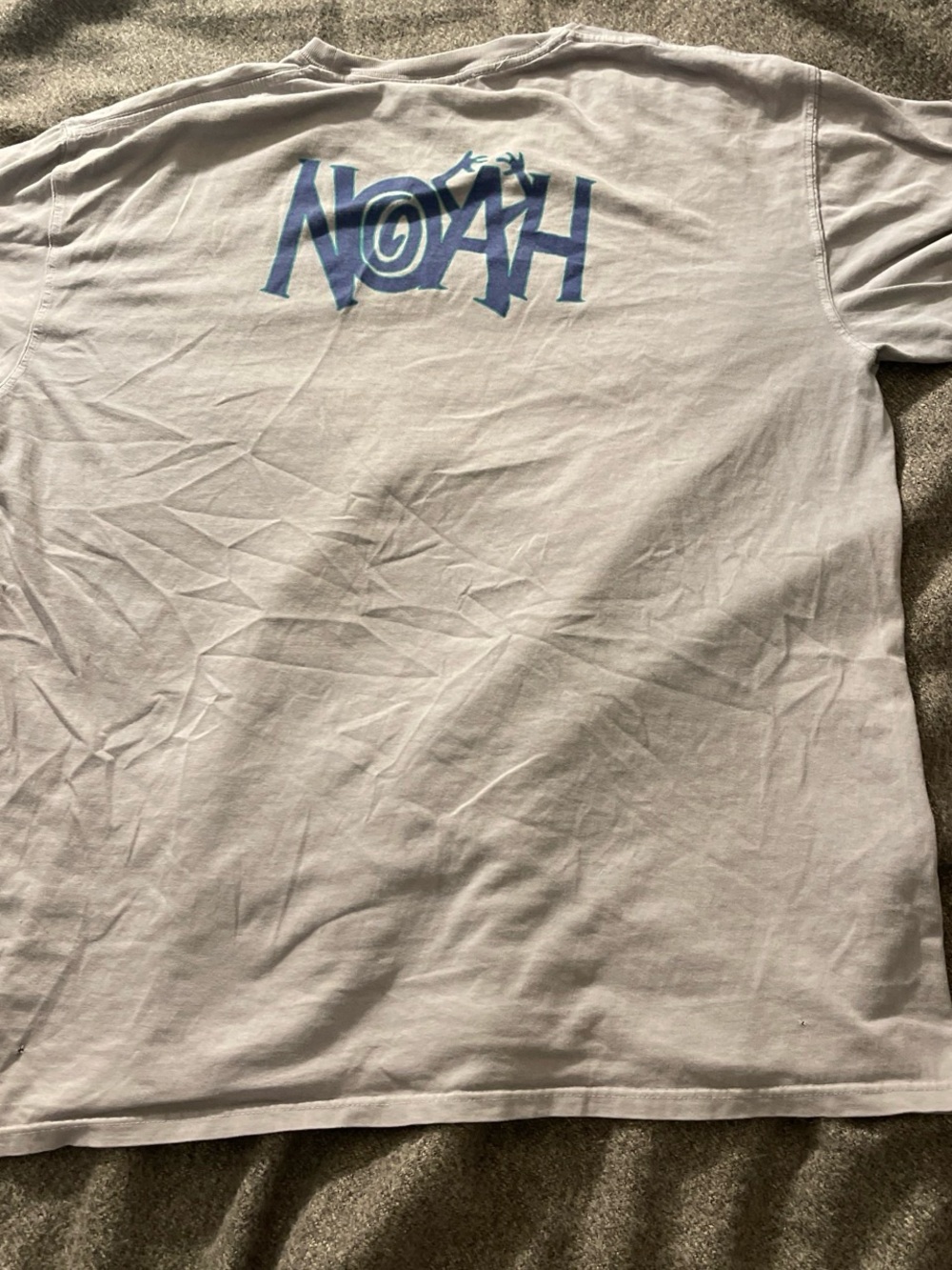 Noah NYC Light Gray Short Sleeve Tee with Blue Logo